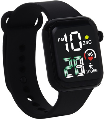 MVS Multi-Color Square Metal Look Bezel Digital Boys Watch Digital Watch  - For Boys