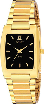 TONSY Squire Men's Black Golden Watch Gold Men's & Boy's Formal Watches Analog Watch  - For Men & Women