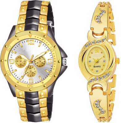 Csamon Rsra black gold white dial New AKS Designer Fashion Wrist Analog Watch  - For Couple