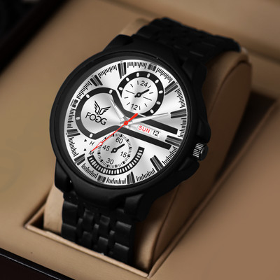 FOGG 1217-Grey Day and Date Display Analog Watch  - For Men