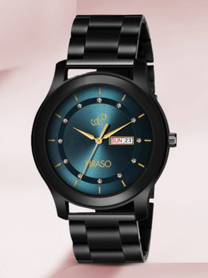 PIRASO D&D C22 BLUE BLACK Classy Look Blue Dial and Black Chain Watch for Men Boys Analog Watch  - For Men