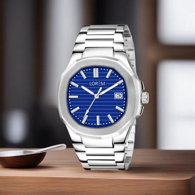 LOREM LR145 Blue Dial Date Function Casual-Formal Premium Collection Analog Watch  - For Men