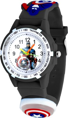 Time Up 3D Superhero Printed Strap Disco LED Light Kids (Age:3-10 Years) Analog Watch  - For Boys & Girls