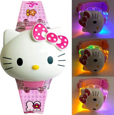 GLENVIT-X KITTY Kids Edition with Disco LED / Musical sound (Pack of 1) Digital Watch  - For Girls