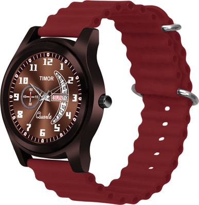 Timor F-TM532ANLG Red Color Synthetic Silicone Ultra Strap Waterproof Analog Watch for Men Analog Watch  - For Boys & Girls