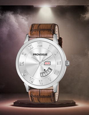 PROVOGUE PRV-117-SILVER Day and Date Analog Watch  - For Men