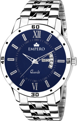 EMPERO EMPERO Working Day & Date Display Stainless Steel Chain With Blue Dial Analog Watch  - For Men