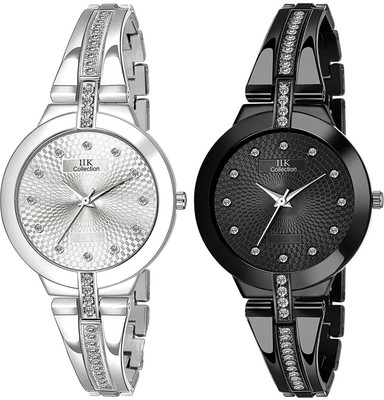 IIK Collection IIK-3059W-3058W Studded Dial with Bracelet Strap Combo Analog Watch  - For Women