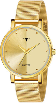 RUSTET LD-L03-GLD-CH LD-L03-GLD-CH Silver Mesh Strap Girls Analog Watch  - For Girls