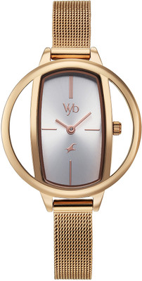Fastrack Fastrack Vyb Charmer Fastrack Vyb Charmer Quartz Silver
 Dial Rose gold SS Strap Analog Watch  - For Women