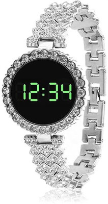 Glowme Studded Fancy Fancy Partywear Digital Watch  - For Women