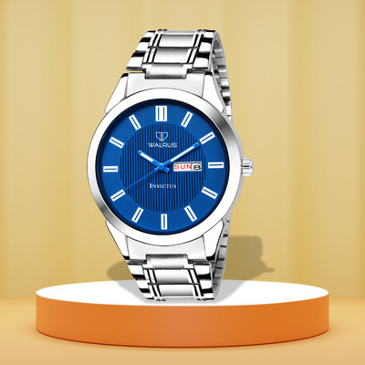 Walrus Walrus Invictus III Blue Dial Steel Men's Watch, Day & Date Invictus III Analog Watch  - For Men