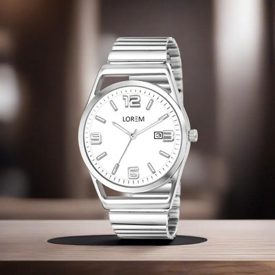LOREM LR157 White Dial Date Function Casual-Formal Premium Collection Analog Watch  - For Men