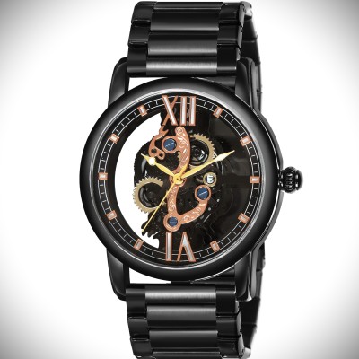 Skylish SKELETON DIAL TRANSPARENT SHINING GLASS ON BOTH SIDE DIAL STAINLESS STEEL Skeleton dial Transparent Shining Glass stainless Steel Analog Watch  - For Men