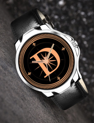 RobinXX ALPHA-D-3K-SIL-BLK-L-1 Alpha Heritage Collection D Black Strap Watch for Man & Boys Analog Watch  - For Men