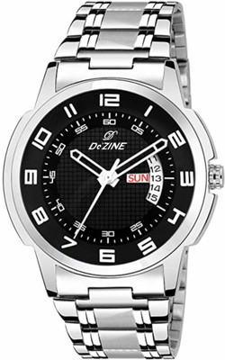 Dezine Blue Dial Day Date Functioning Metal Analog Watch  - For Men