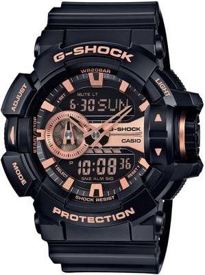 CASIO GA-400GB-1A4DR G-SHOCK GA-400GB-1A4DR Black-Gold Dial Resin Strap Analog-Digital Watch  - For Men
