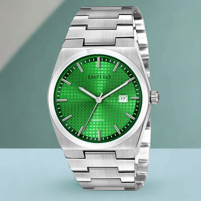 EMPERO EAB216 Date Display Green Dial Silver Stainless Steel Belt Analog Watch  - For Men