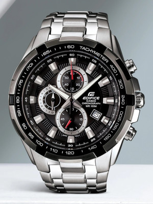 CASIO EF-539D-1AVDF Edifice EF-539D-1AVUDF Black Dial Silver Stainless Steel Band Analog Watch  - For Men