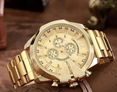 AMSSTYLE JK-2233 GOLDEN MEN ANALOG TRENDY LOOK FASHION GOLDEN Analog Watch  - For Men