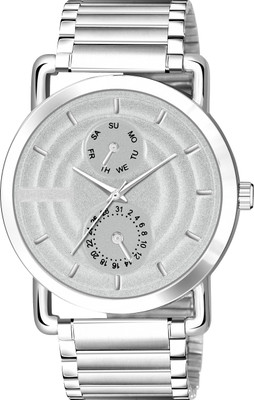 swaroopya Silver 3D Embossed Stainless Steel Analog Watch For Men Analog Watch  - For Men