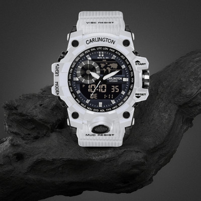Carlington CT 3388 White Endurance Series Analog-Digital Watch  - For Men