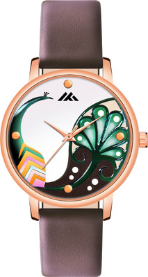 LUELA Premium Quality Double Designer Color Round Case Dial Professional Leather Belt Premium Quality Double Designer Color Round Case Dial Professional Leather Belt Analog Watch  - For Girls