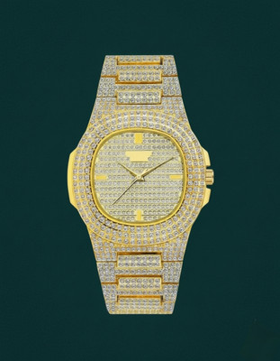 Fanish fashion Aurora Royale Men's Analog Luxury Watch (Gold, Full Crystal) Luxury watches Analog Watch  - For Men
