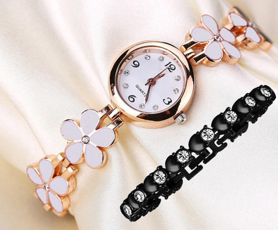 Alexei 59 White Pati Blk Analog Watch  - For Women
