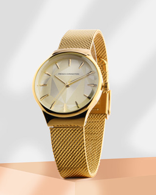 French Connection French Connection Gold Analog Round Dial Jeune Watch For Women - FCN00021A Analog Watch  - For Women