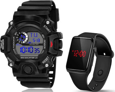Trex S-Shock Simple Durable Premium Quality Semi Water&Shock Resistant Stop Watch Wrist Digital Watch  - For Boys
