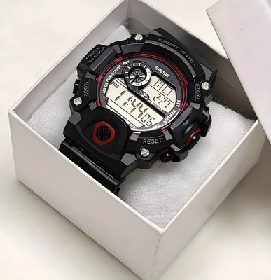 exactor Trendy Casual Sports Watch Digital Sports Multi Functional Red Dial Watch for Men Digital Watch  - For Boys