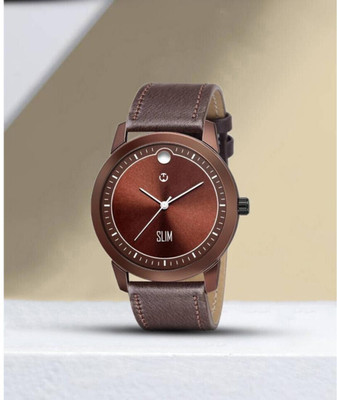 WIZARD TIMES Formal and Party Wear Watch for Men Men Watch Brown Leather Strap Brown Dial Formal Watch Water Resistant Analog Watch  - For Boys