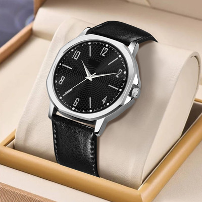 Dr Creative 101 BLACK LEATHER 101 Analog Watch  - For Men