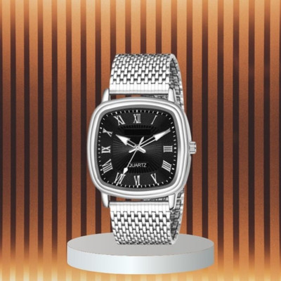 Giomex New Chain Stainless Steel Square Quartz Analog Watch  - For Men