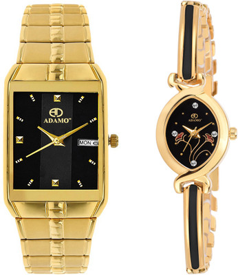 ADAMO ADAMO Legacy Black Dial Men's & Women's Watch 9151YM02-2251YM02 Analog Watch  - For Couple