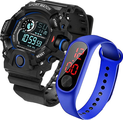 Zyla BR28786N µ Smile ¥ B20462N Blue Dial/Black Strap Sports Day and Date Kids Combo Set 2 Digital Watch  - For Men