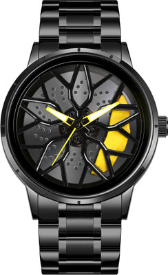 IIK Collections IIK-5022M Men Car Wheel Watch With Spinning Car Rim Design Analog Watch  - For Boys
