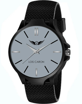 LOIS CARON LCS-4277 Plain Grey Dial and Black Strap for Boys Analog Watch  - For Men