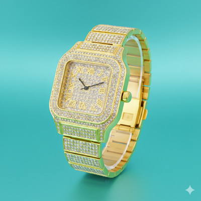 LOOFTRADER WW20 Heavy Duty Gold-Tone Square Watch with Secure Clasp Analog Watch  - For Men & Women
