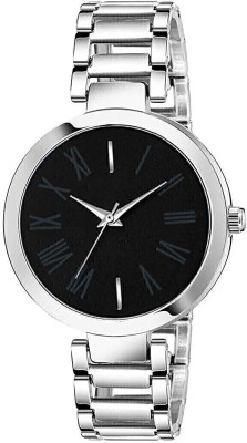 SHURAI Black watch for Girls and women BLACK DIAL WITH SILVER STRAP Analog Watch  - For Girls