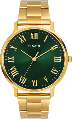 TIMEX TW0TG8024 Green Round Dial Quartz Analog Watch  - For Men