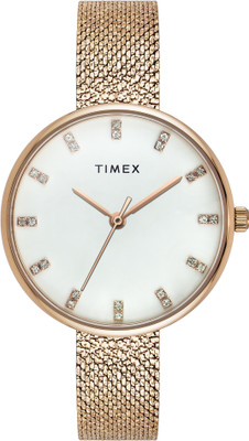 TIMEX TWEL21502 TIMEX White Round Dial Analog Watch  - For Women