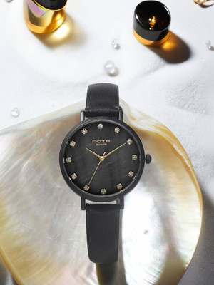 SONATA Poze Black Dial Black Strap Analog Watch  - For Women