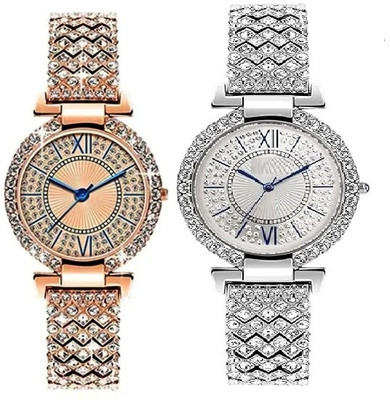 ULTRON Pair-Crystal-RG-Silver-2025 Bracelet Series-6-2025 Analog Watch  - For Women