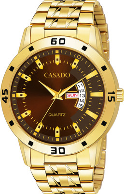 Casado Gold Platted Stainless Steel Day & Date Functioning Water Resistant Series Gold Platted Stainless Steel Day & Date Functioning Water Resistant Series Analog Watch  - For Men