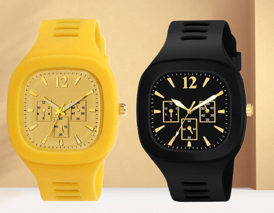 HALA MILLER COMBO Stylish Premium Quality Men Watch Square Dial Wrist Sports Watch with Pack of 2 Analog Watch  - For Boys