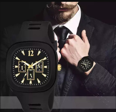 FADISO New Stylish Black Miller Square Strap Watch Analog Watch  - For Men