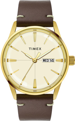 TIMEX TWEG25502 Champagne Round Dial Quartz Analog Watch  - For Men