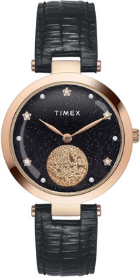 TIMEX TWEL19203 Black Round Dial Quartz Analog Watch  - For Women